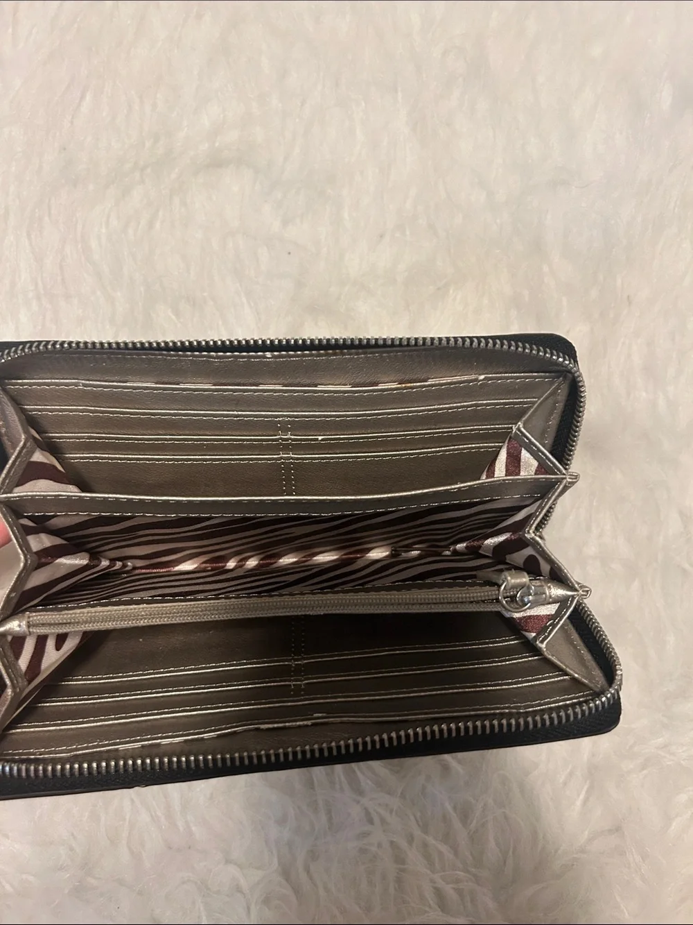 Dana Buchman Black Textured Zip-Around Wallet
